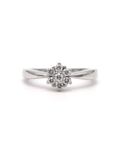Bague contemporaine en or blanc 18 carats sertie de diamants "taille" brillant (+-0.21ct) - - 1