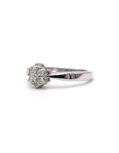 Bague contemporaine en or blanc 18 carats sertie de diamants "taille" brillant (+-0.21ct) - - 2