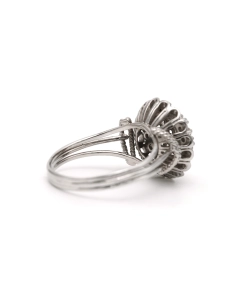 Bague Années 50 en or blanc 18 carats sertie de diamants "taille" brillant (+-1.14ct) - 5