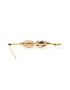 Broche Napoléon III en or jaune 18 carats et argent sertie de diamants "taille" rose - 4