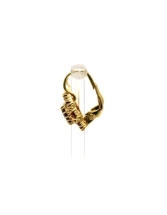 Boucles d'oreilles contemporaines en or jaune 18 carats serties de grenats - - 3