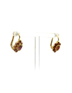 Boucles d'oreilles contemporaines en or jaune 18 carats serties de grenats - 6
