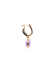 Boucles d'oreilles contemporaines en or rose 18 carats serties d'améthystes - - 5