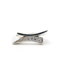 Bague contemporaine en argent 925 sertie de zirconiums - - 1