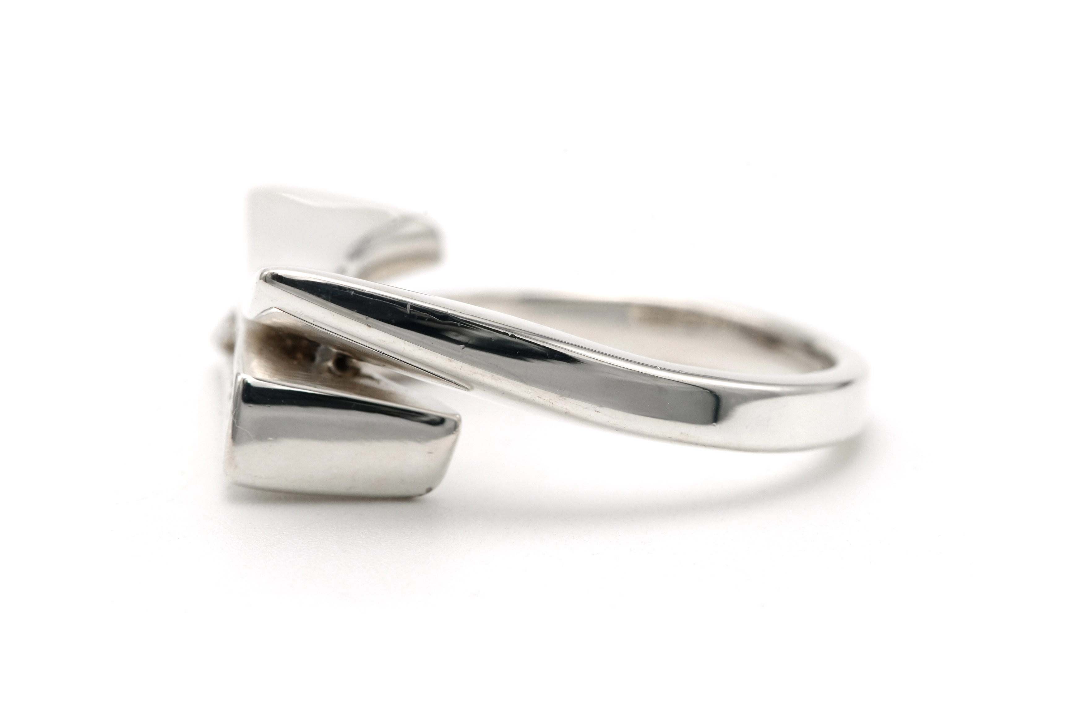Bague contemporaine en argent 925 sertie de zirconiums - - 3