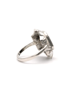 Bague Années 50 en argent 835 sertie d'onyx - - 5