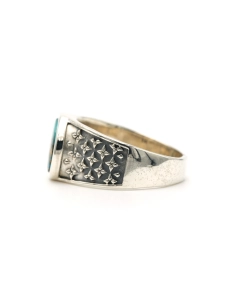 Bague contemporaine en argent 925 sertie d'une turquoise
