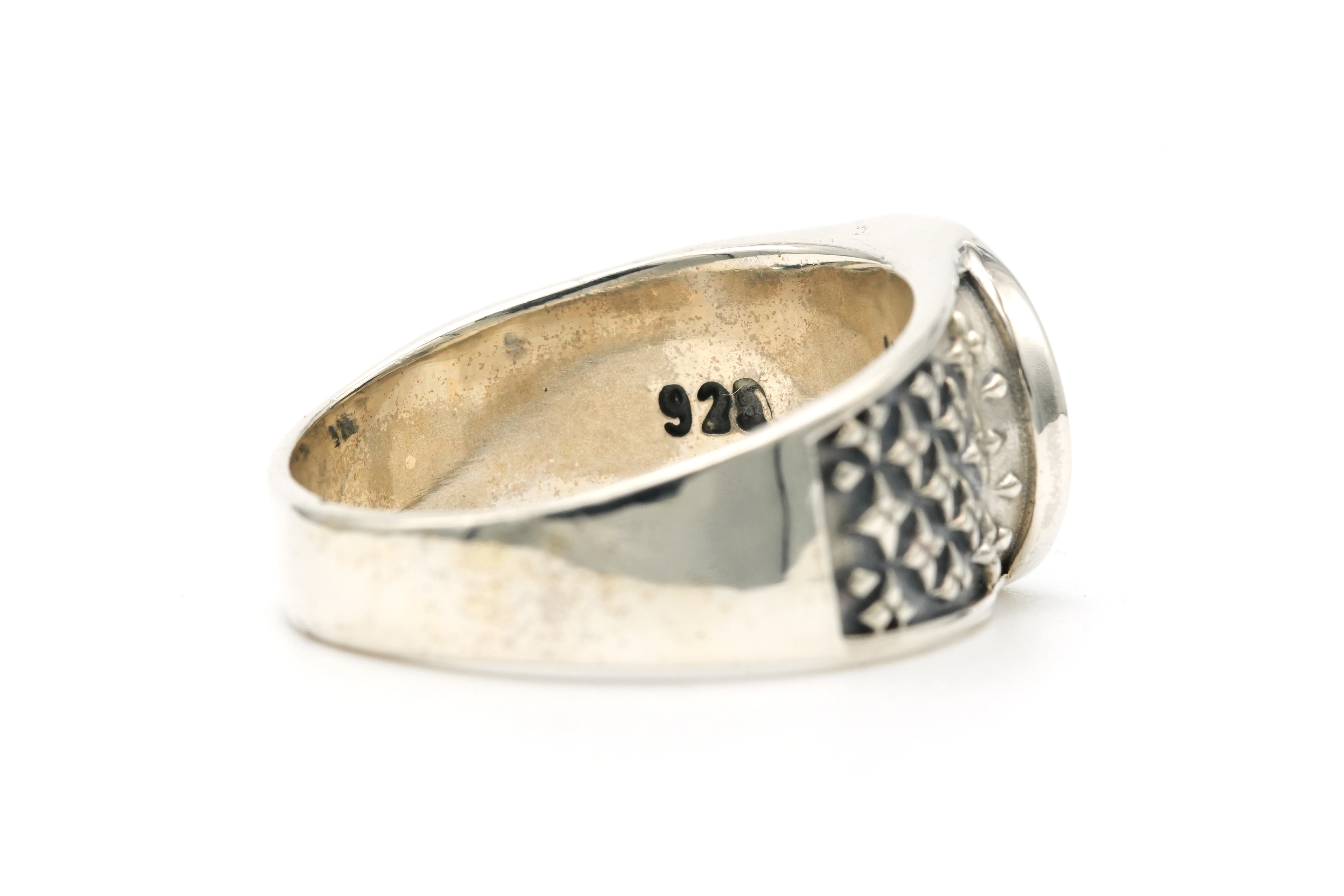 Bague contemporaine en argent 925 sertie d'une turquoise