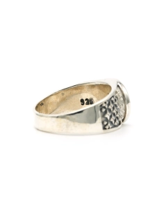 Bague contemporaine en argent 925 sertie d'une turquoise