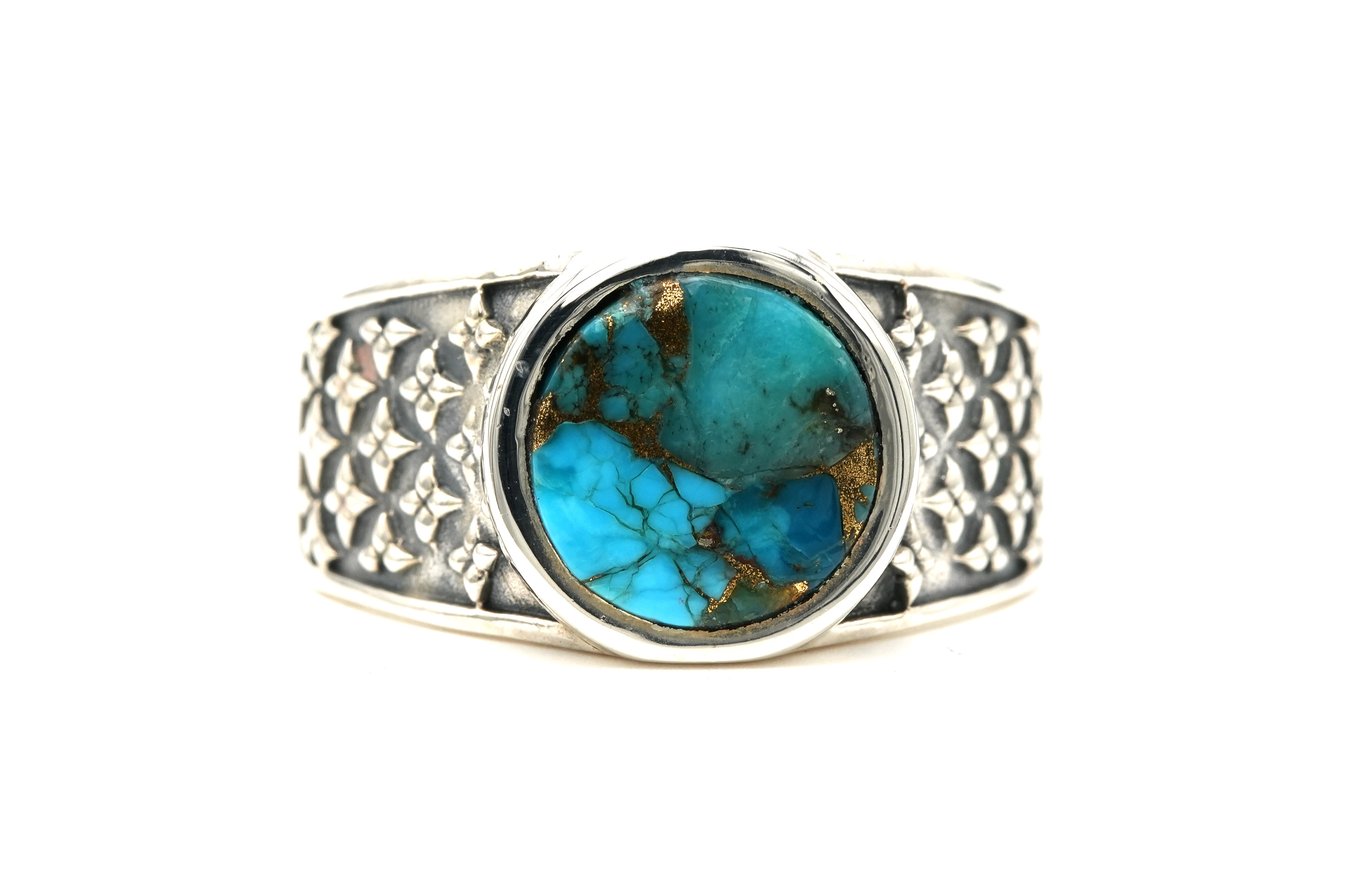 Bague contemporaine en argent 925 sertie d'une turquoise - - 1