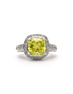 Bague contemporaine en argent 925 sertie de zirconiums - - 1