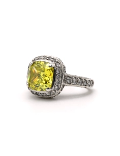 Bague contemporaine en argent 925 sertie de zirconiums - - 2