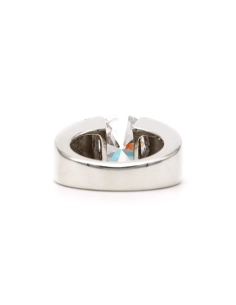 Bague contemporaine en argent 925 sertie d'un zirconium - - 4