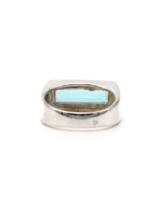 Bague contemporaine en argent 925 sertie d'une topaze