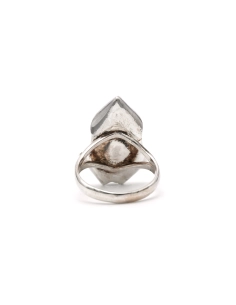 Bague Années 70 en argent 925 sertie d'une malachite