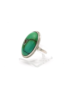 Bague Art Déco en argent 835 sertie d'une turquoise