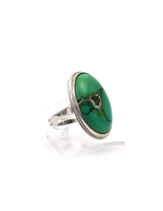 Bague Art Déco en argent 835 sertie d'une turquoise
