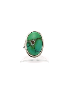 Bague Art Déco en argent 835 sertie d'une turquoise