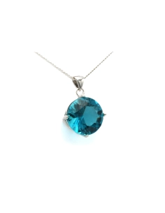 Pendentif contemporain en argent 925 serti d'un zirconium - - 3