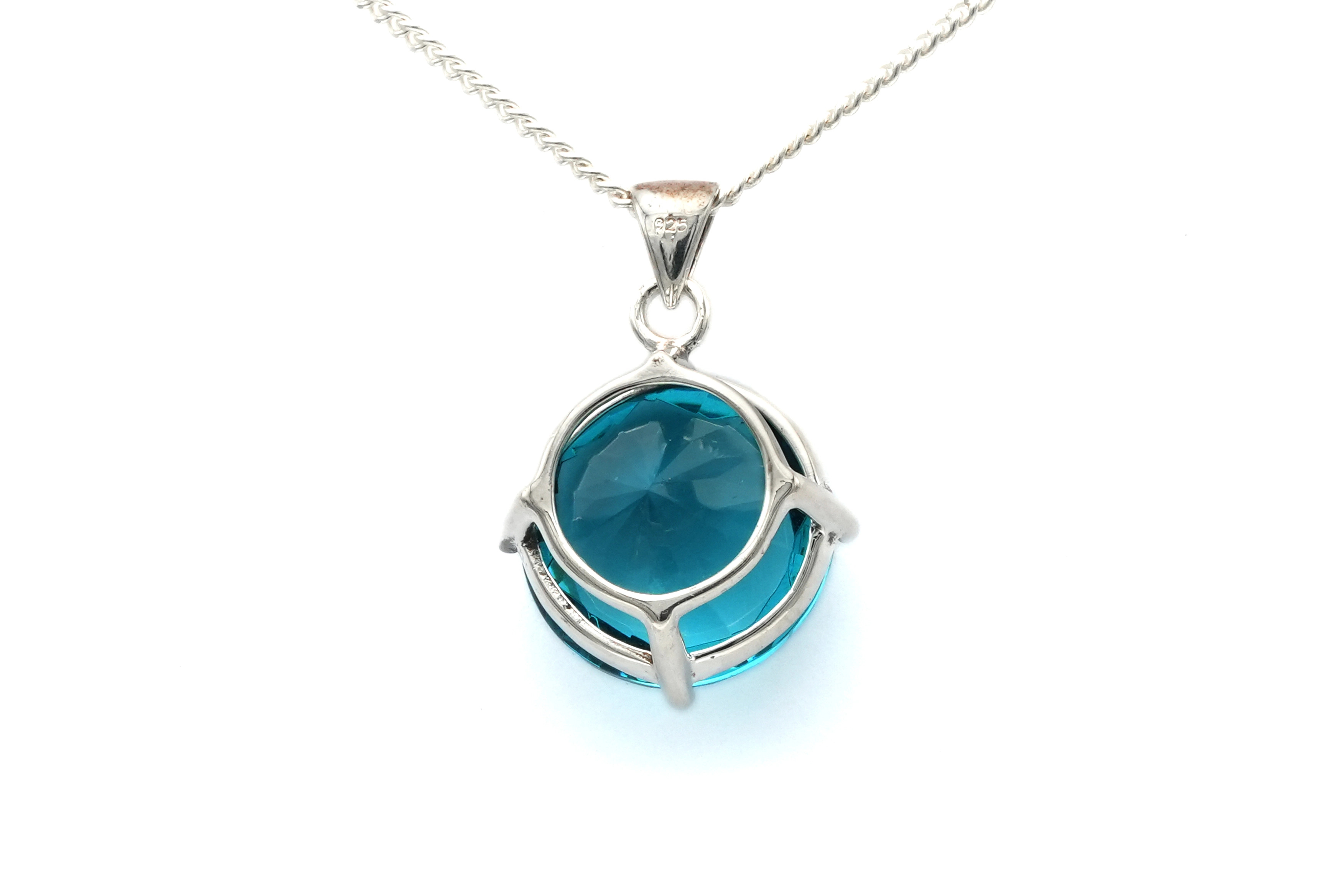 Pendentif contemporain en argent 925 serti d'un zirconium - - 4