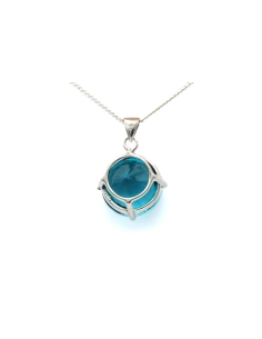 Pendentif contemporain en argent 925 serti d'un zirconium - - 4