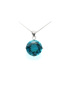 Pendentif contemporain en argent 925 serti d'un zirconium - - 1