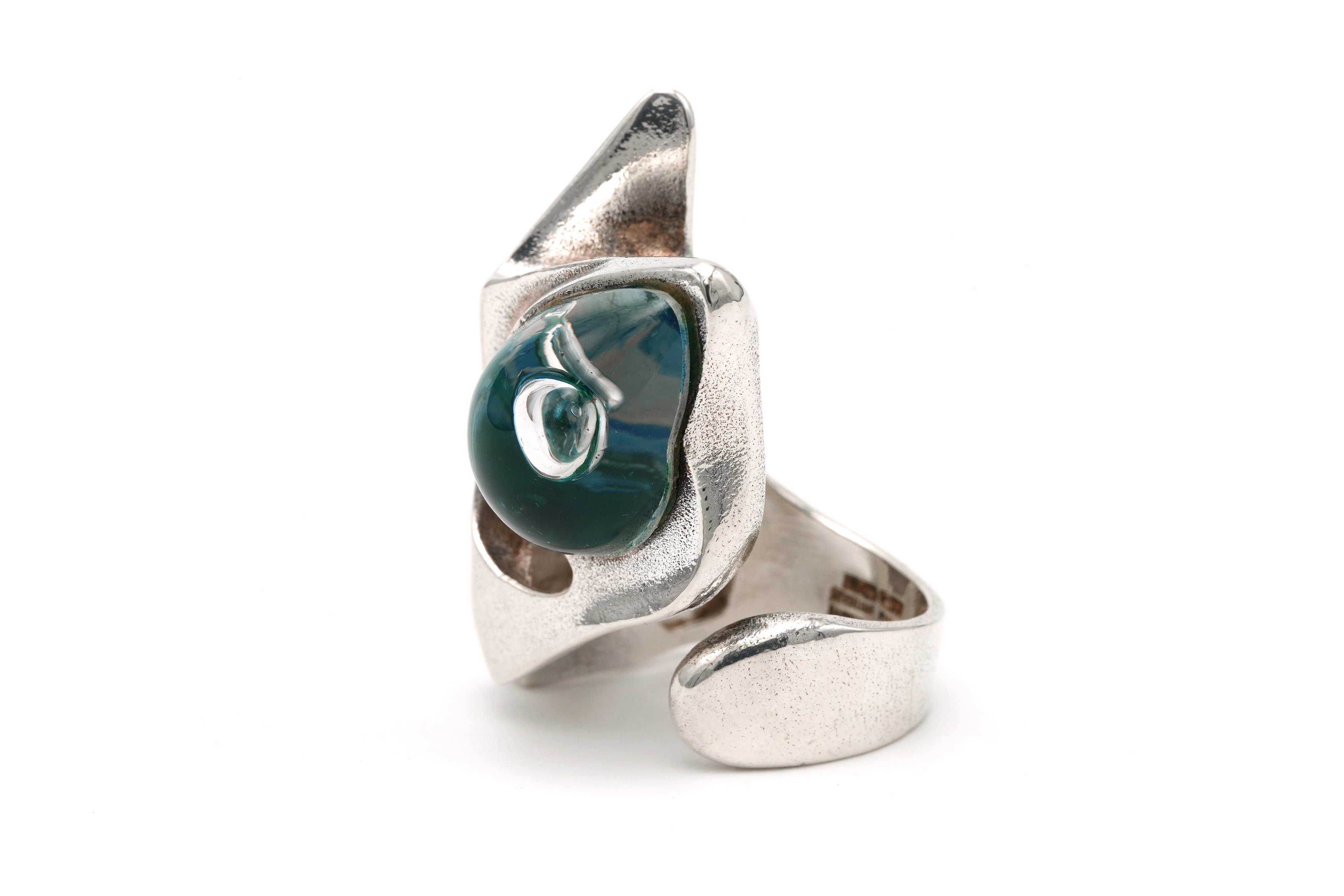 Bague "Lapponia" Années 70 en argent 925 sertie de cristal