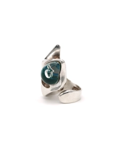 Bague "Lapponia" Années 70 en argent 925 sertie de cristal