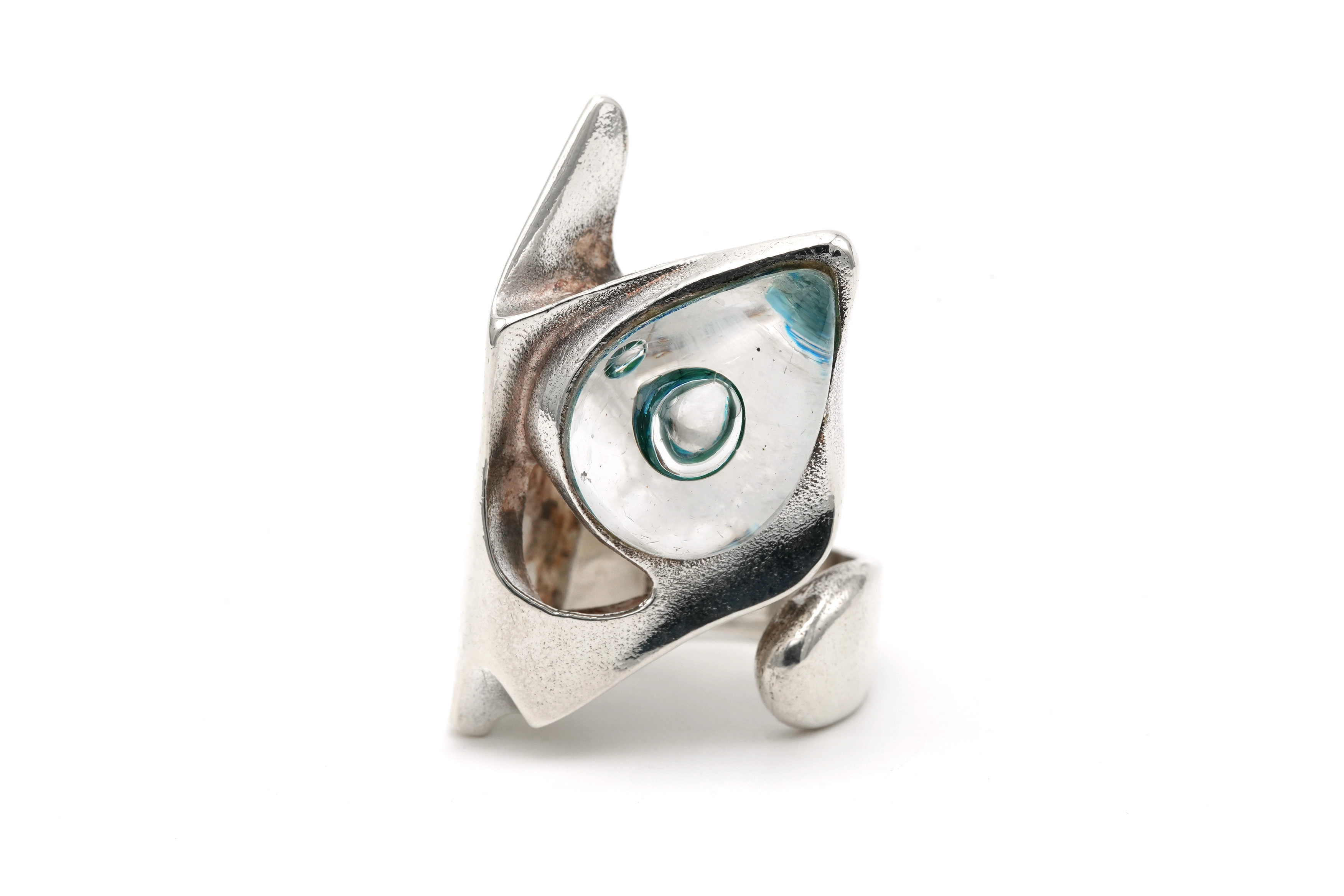 Bague "Lapponia" Années 70 en argent 925 sertie de cristal - - 2