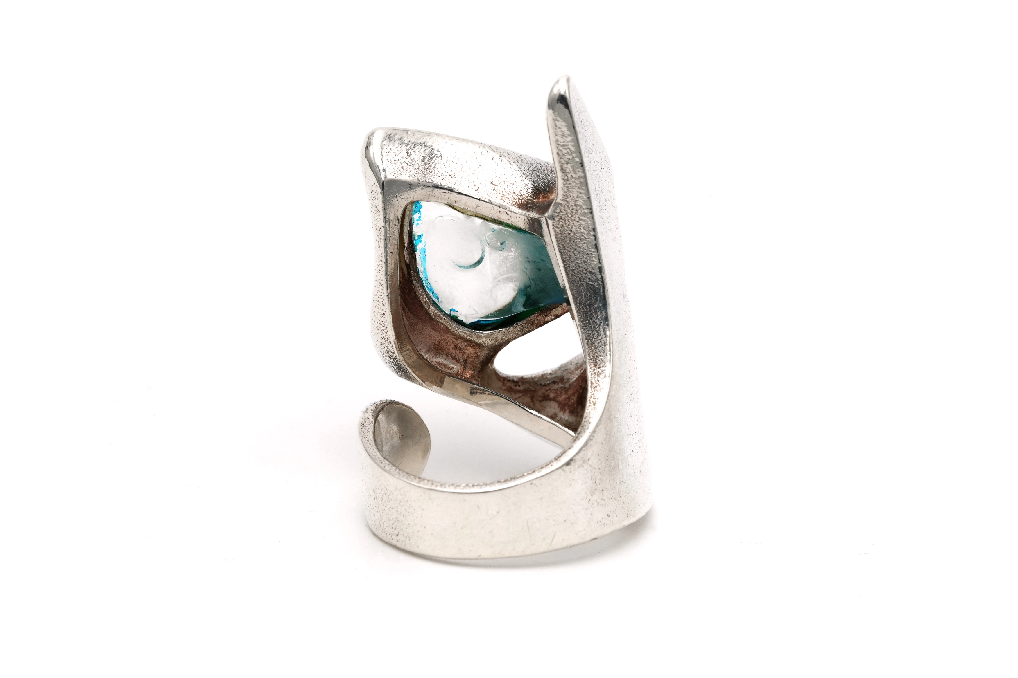 Bague "Lapponia" Années 70 en argent 925 sertie de cristal