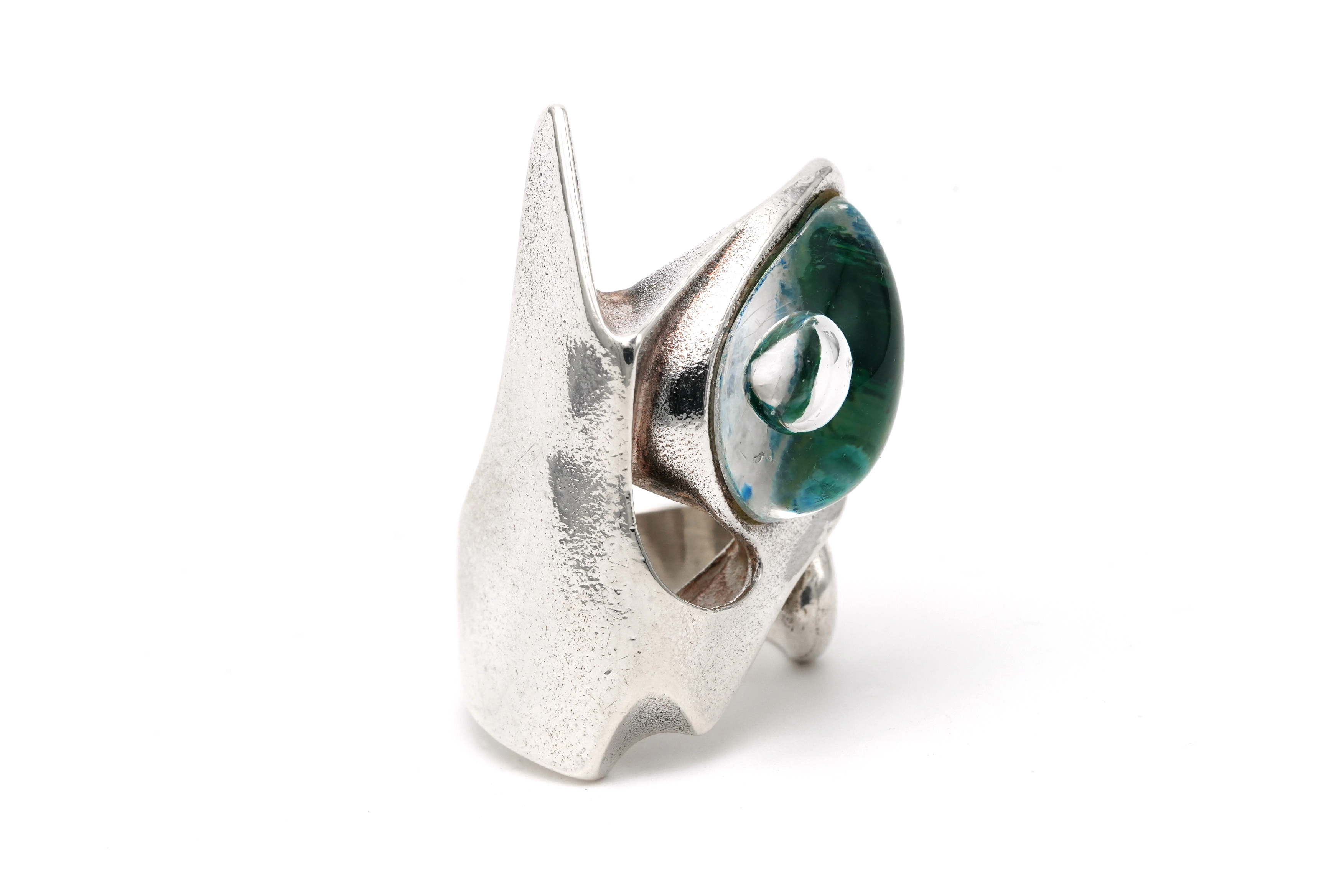 Bague "Lapponia" Années 70 en argent 925 sertie de cristal