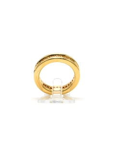Bague contemporaine en or jaune 18 carats sertie de diamants "taille" brillant (+-0.32ct) - 2