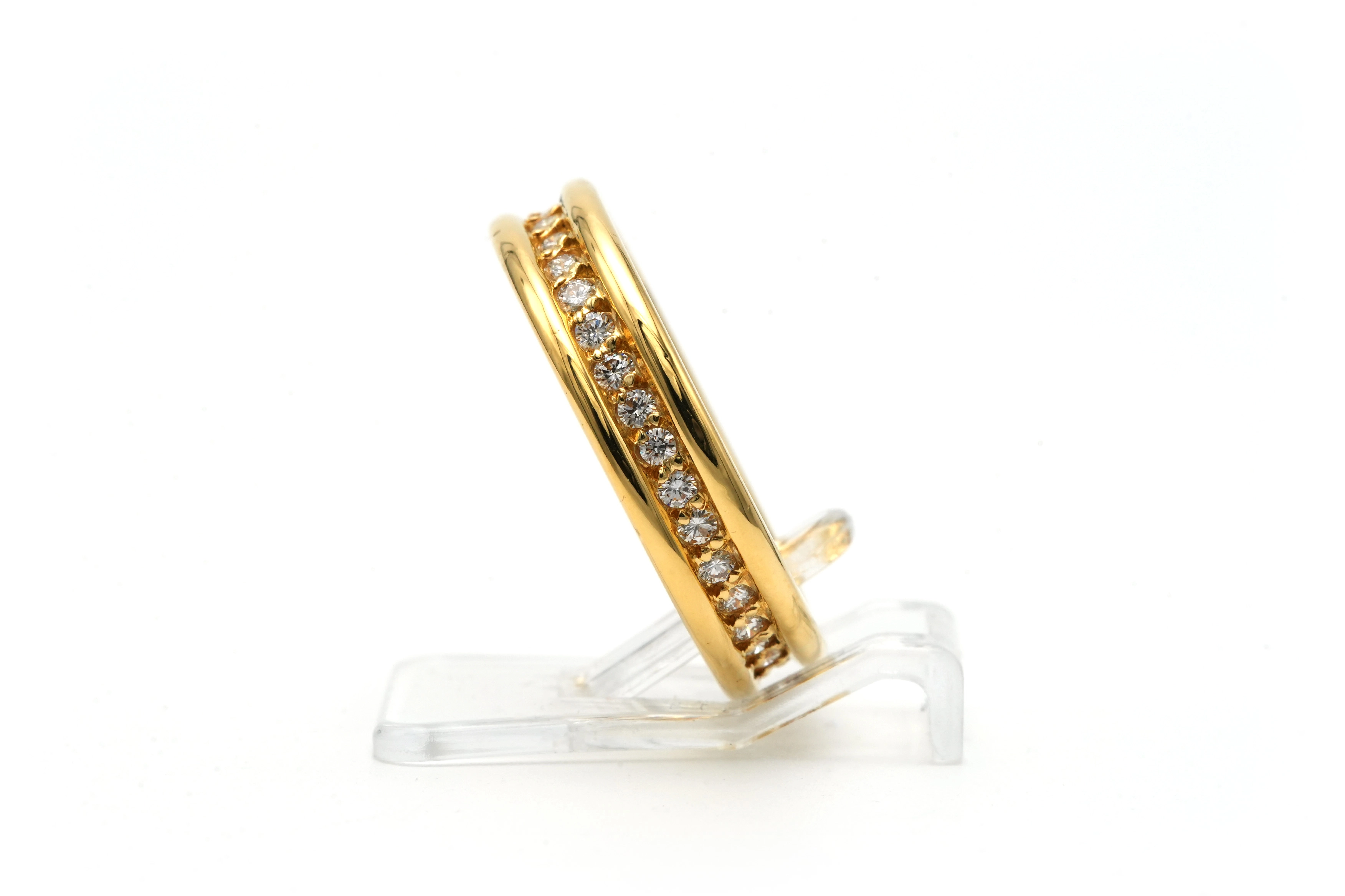 Bague contemporaine en or jaune 18 carats sertie de diamants "taille" brillant (+-0.32ct) - 4