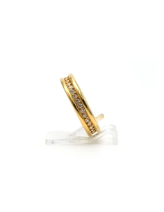 Bague contemporaine en or jaune 18 carats sertie de diamants "taille" brillant (+-0.32ct) - 4