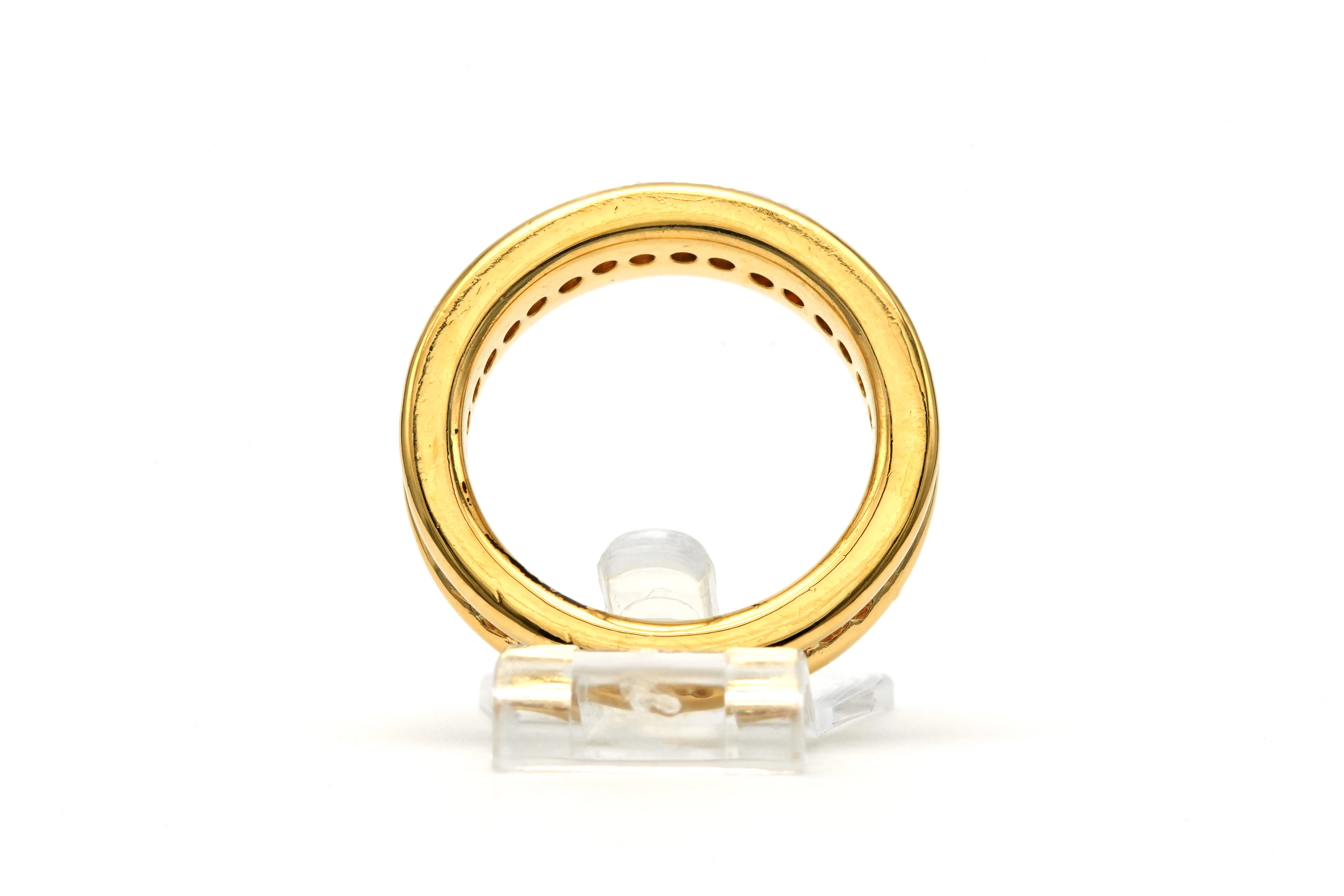 Bague contemporaine en or jaune 18 carats sertie de diamants "taille" brillant (+-0.32ct) - 5