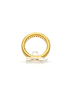 Bague contemporaine en or jaune 18 carats sertie de diamants "taille" brillant (+-0.32ct) - 5