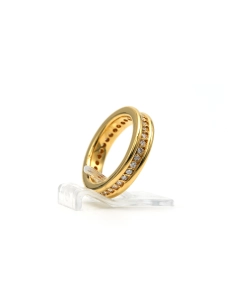Bague contemporaine en or jaune 18 carats sertie de diamants "taille" brillant (+-0.32ct) - 6