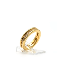 Bague contemporaine en or jaune 18 carats sertie de diamants "taille" brillant (+-0.32ct) - 7