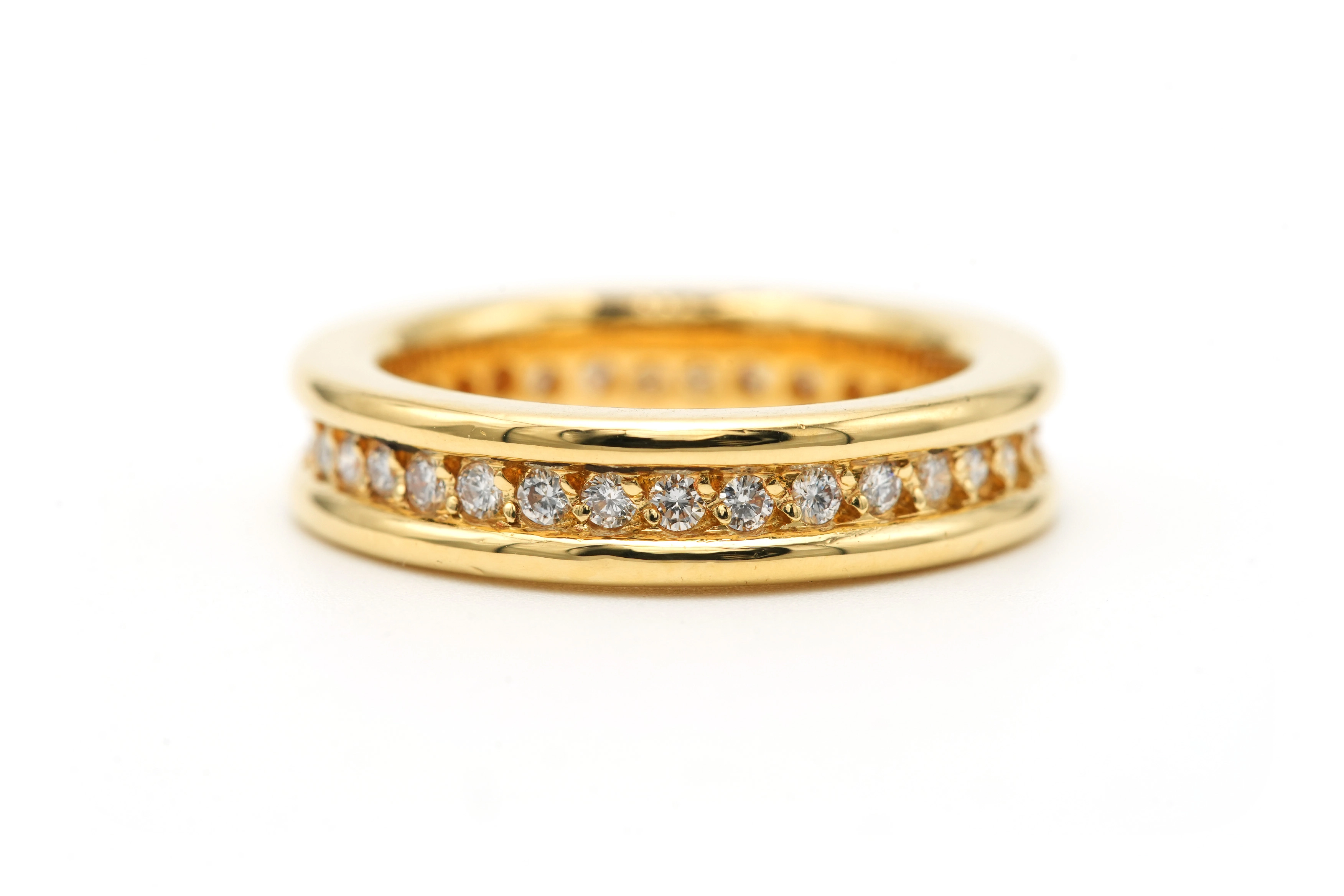 Bague contemporaine en or jaune 18 carats sertie de diamants "taille" brillant (+-0.32ct) - - 1