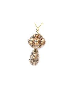 Pendentif Napoléon III en or jaune 18 carats serti de diamants "taille" rose - - 2