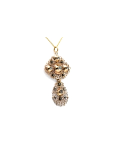 Pendentif Napoléon III en or jaune 18 carats serti de diamants "taille" rose - - 3