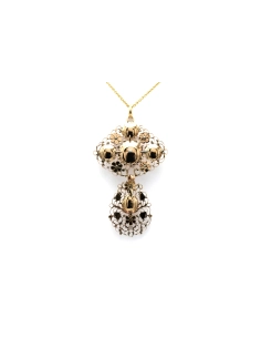 Pendentif Napoléon III en or jaune 18 carats serti de diamants "taille" rose - - 4