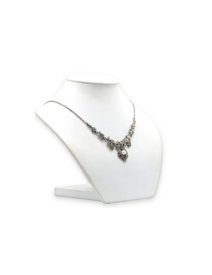 Collier Années 50 en argent, marcassites et perle