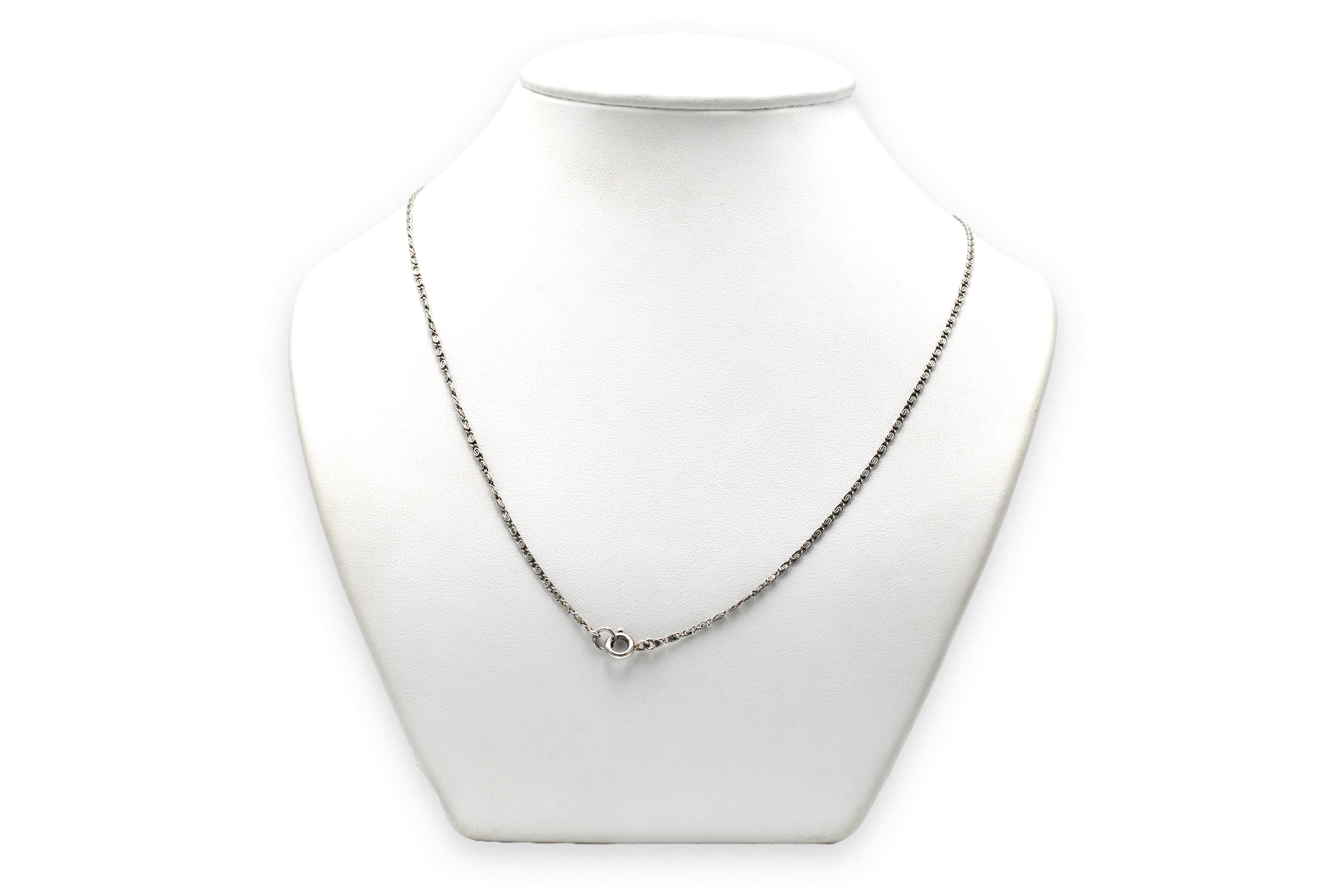 Collier Années 50 en argent, marcassites et perle