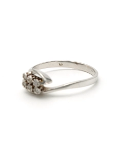 Bague contemporaine en or blanc 18 carats sertie de diamants "taille" brillant (+-0.24ct) - - 8