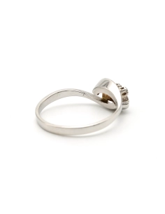 Bague contemporaine en or blanc 18 carats sertie de diamants "taille" brillant (+-0.24ct) - 5