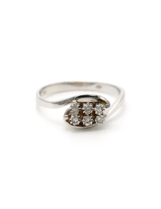 Bague contemporaine en or blanc 18 carats sertie de diamants "taille" brillant (+-0.24ct) - - 1