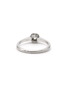 Bague Art Déco en or blanc 18 carats sertie d'un diamant "taille" brillant (+-0.08ct) - - 4