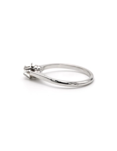 Bague Art Déco en or blanc 18 carats sertie d'un diamant "taille" brillant (+-0.08ct) - - 3