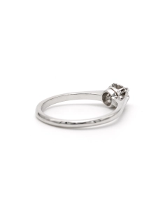 Bague Art Déco en or blanc 18 carats sertie d'un diamant "taille" brillant (+-0.08ct) - - 5
